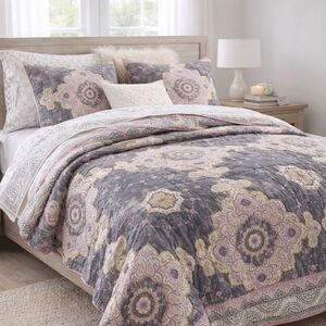 Pottery Barn Teen Bohemian Wonder Quilt Queen 86x86 Boho Medallion Like New